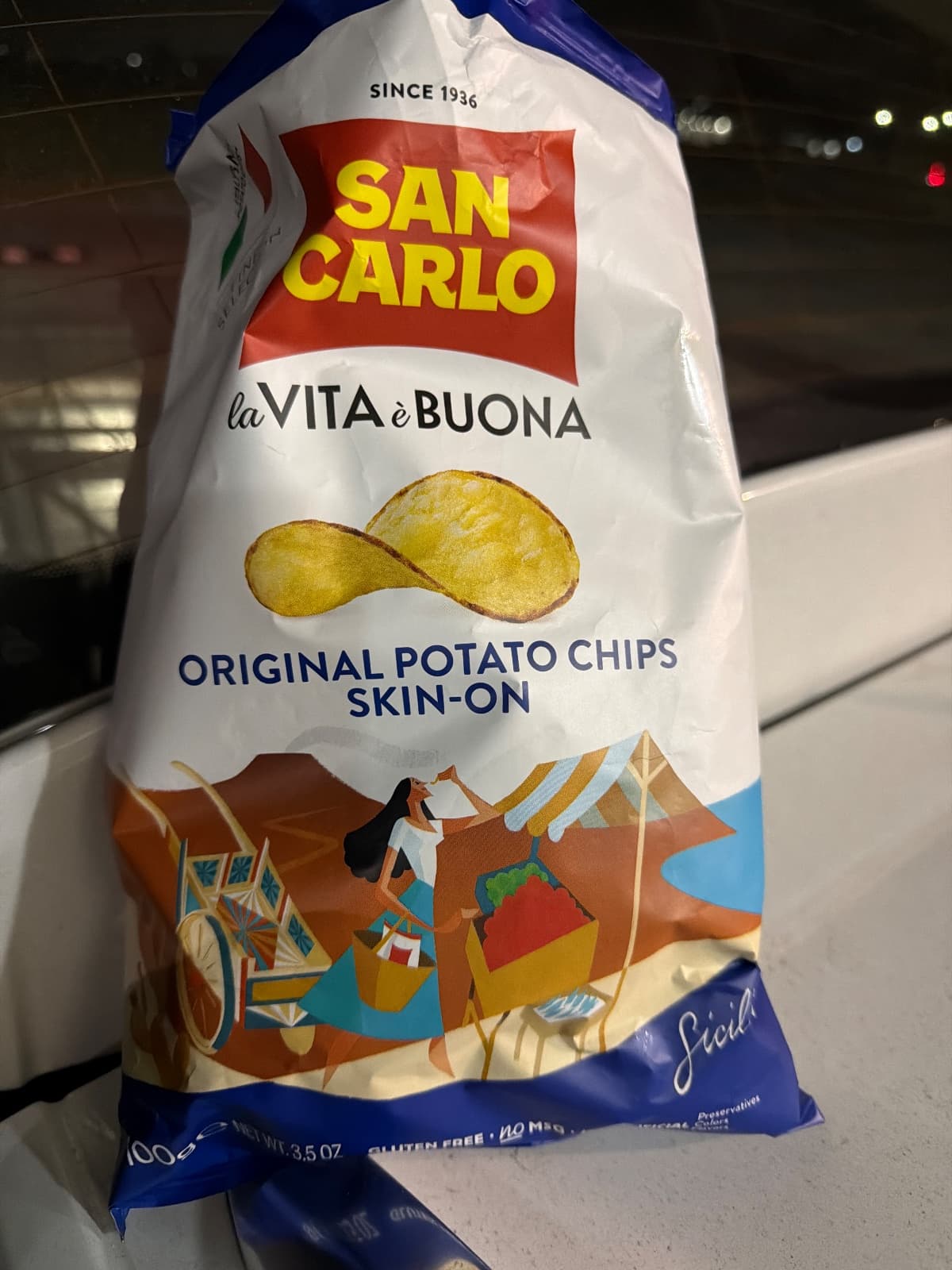 San Carlo Original potato chip skin on bag